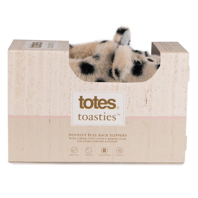 totes toasties® Ladies Novelty Faux Fur Slippers Dalmatian Extra Image 7